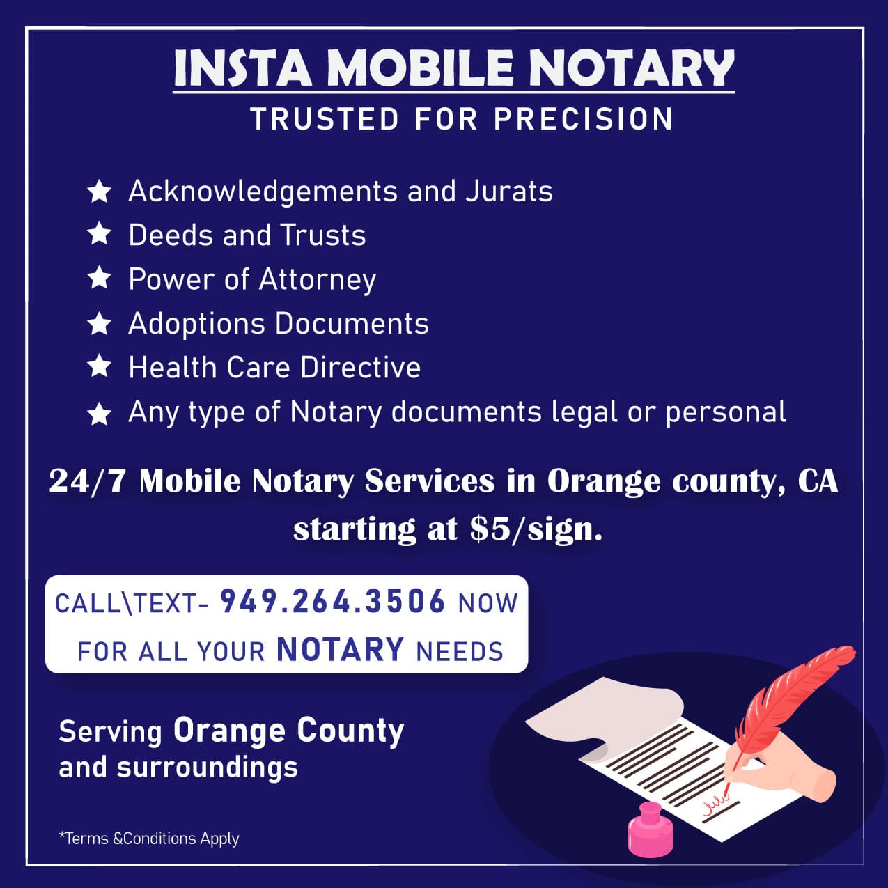 The Best Mobile Notary @ $10 per signature-Get notarized now